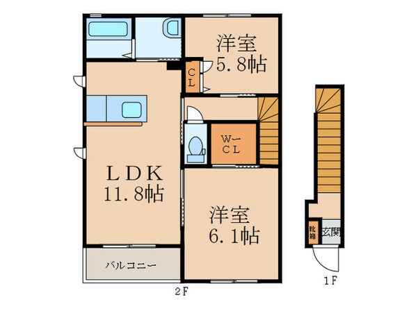 シトラスガ－デン門司港Ａ棟の物件間取画像